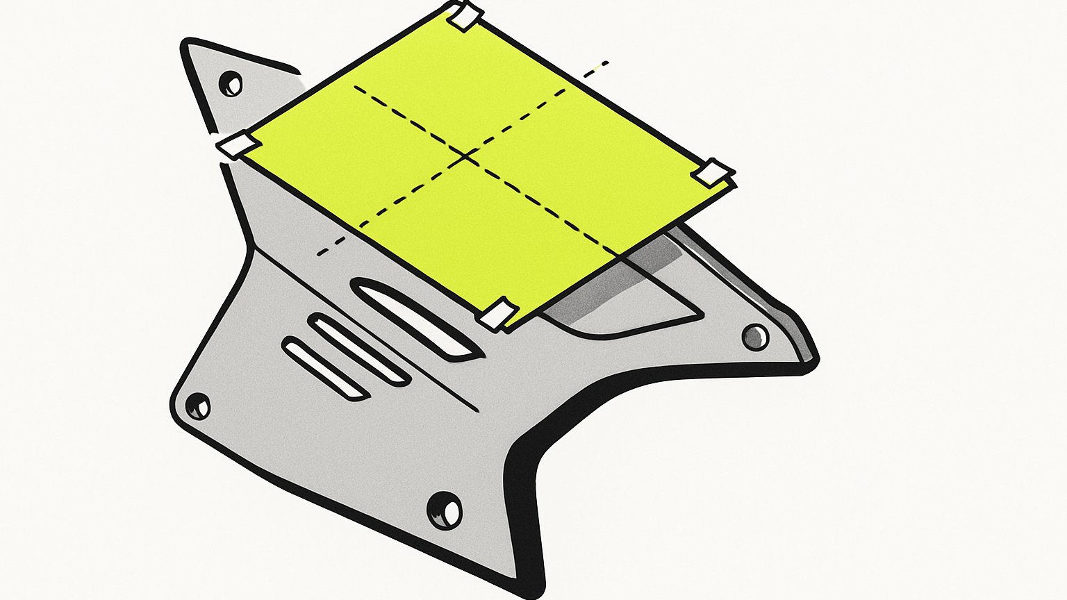 Разметка позиции плёнки на пластике
