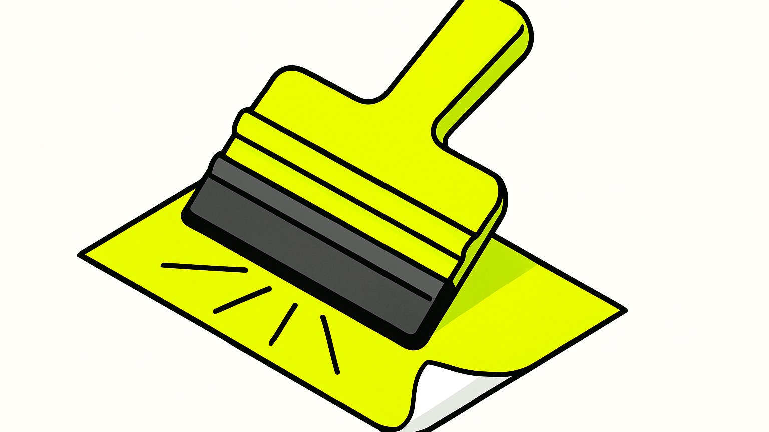 Поклейка ракелем от центра